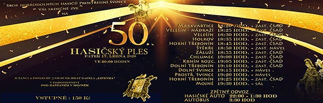 Hasičský ples Svince, pátek 17.1.2020, Restaurace U&nbsp;Kaštanu Mojné