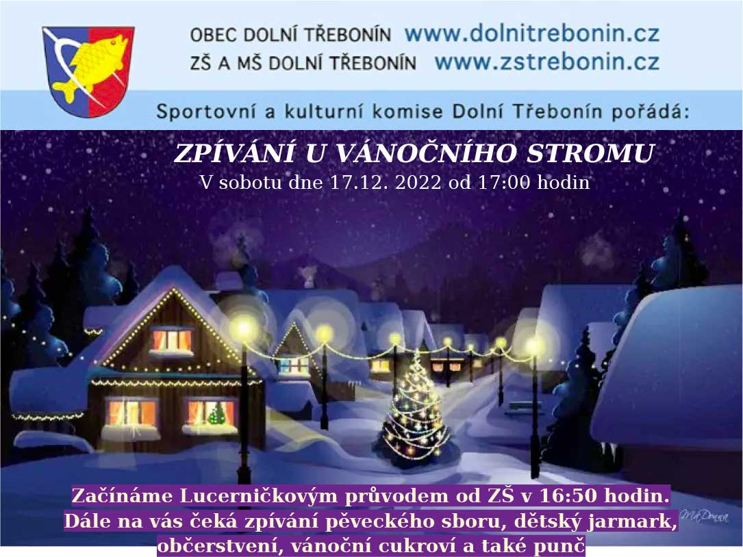 Zpívání u&nbsp;vánočního stromu 17. 12. 2022