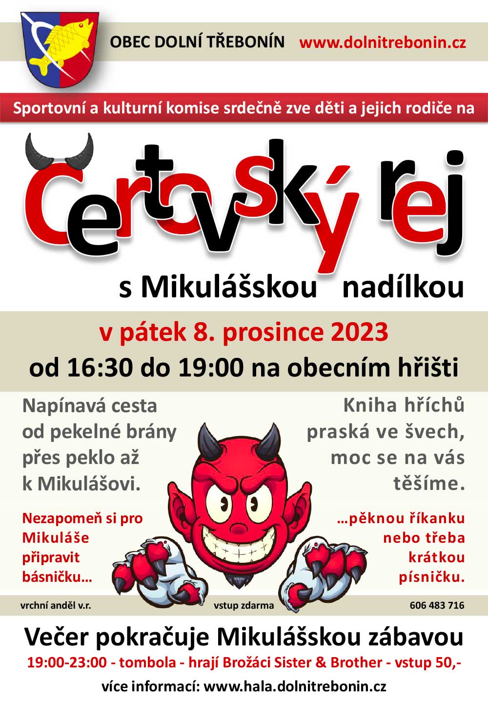 Čertovský rej s&nbsp;mikulášskou nadílkou 8. 12. 2023