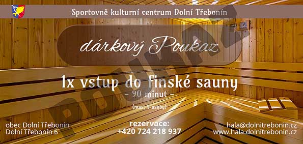 Sauna Dolní Třebonín, dárkový poukaz - vzor